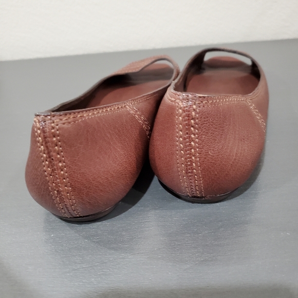 Brown Leather open toe flats Banana Republic 6.5 - Picture 5 of 7